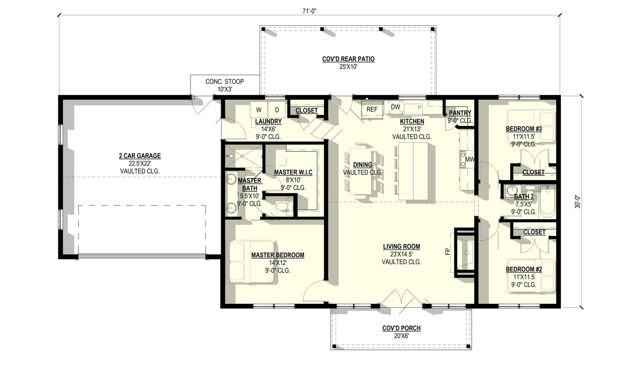 Country House Plan - Aloe 21282 - 1st Floor Plan