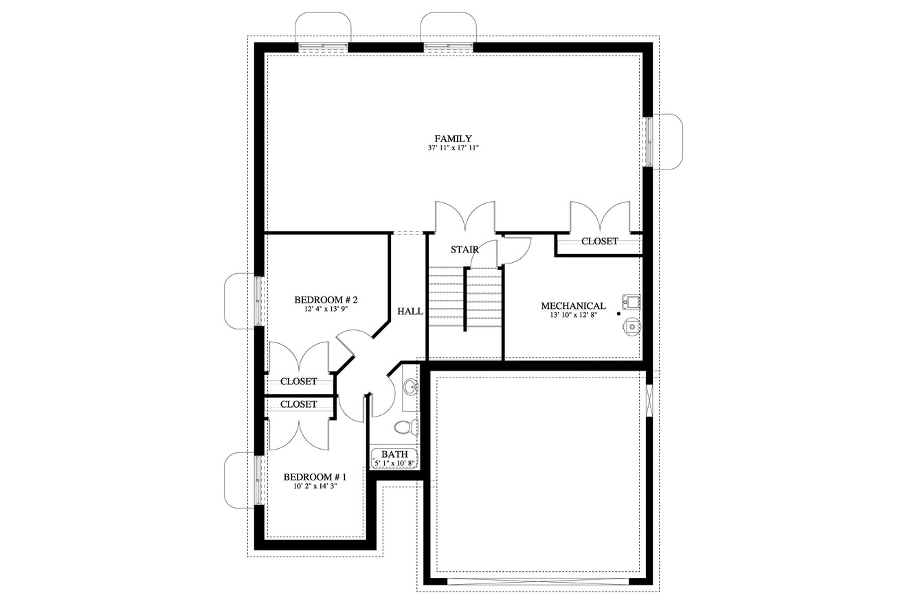 Craftsman House Plan - Dowdle 66287 - Basement Floor Plan