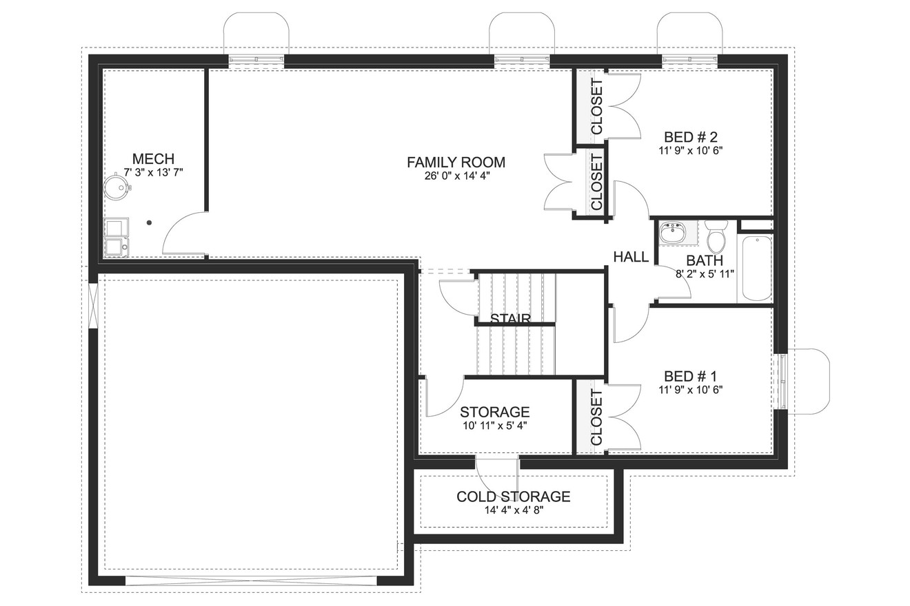 Traditional House Plan - Hortman 82474 - Basement Floor Plan