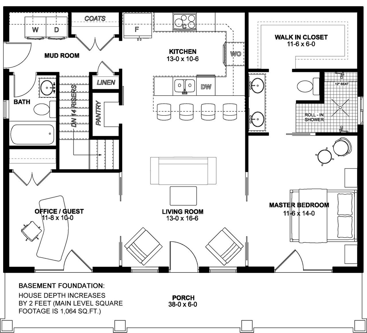 Farmhouse House Plan - 13399 - Basement Floor Plan