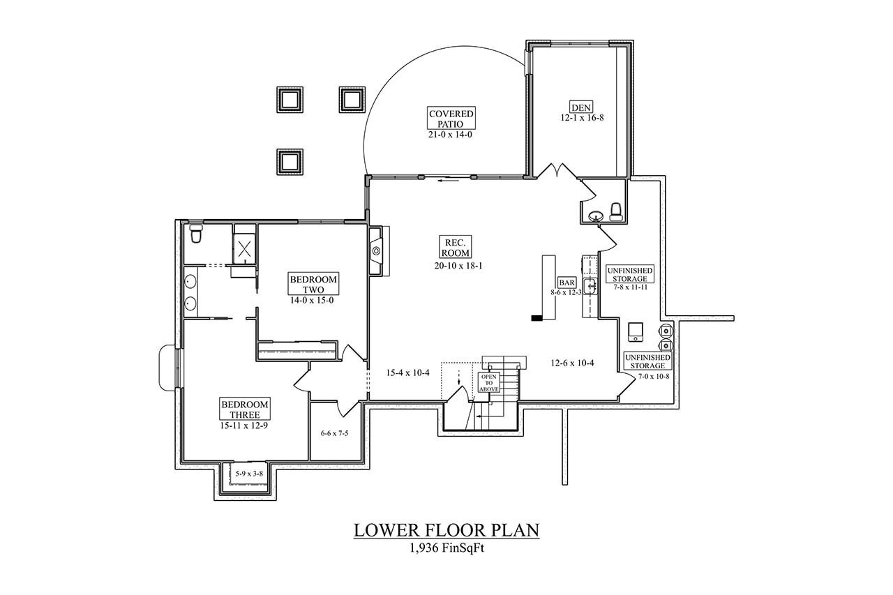 Craftsman House Plan - Thunder Ridge 57451 - Basement Floor Plan