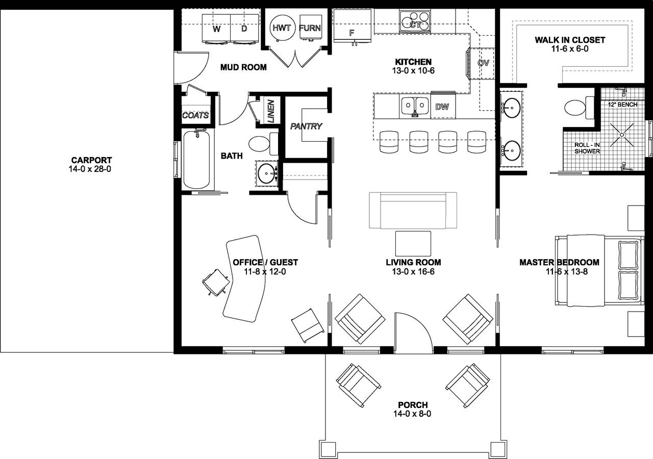 Farmhouse House Plan - 81370 - 1st Floor Plan