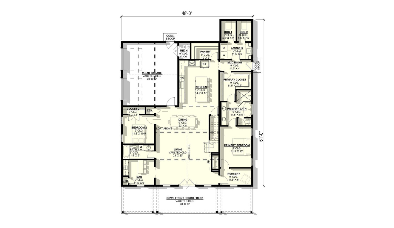Country House Plan - Hyssop 40840 - 1st Floor Plan