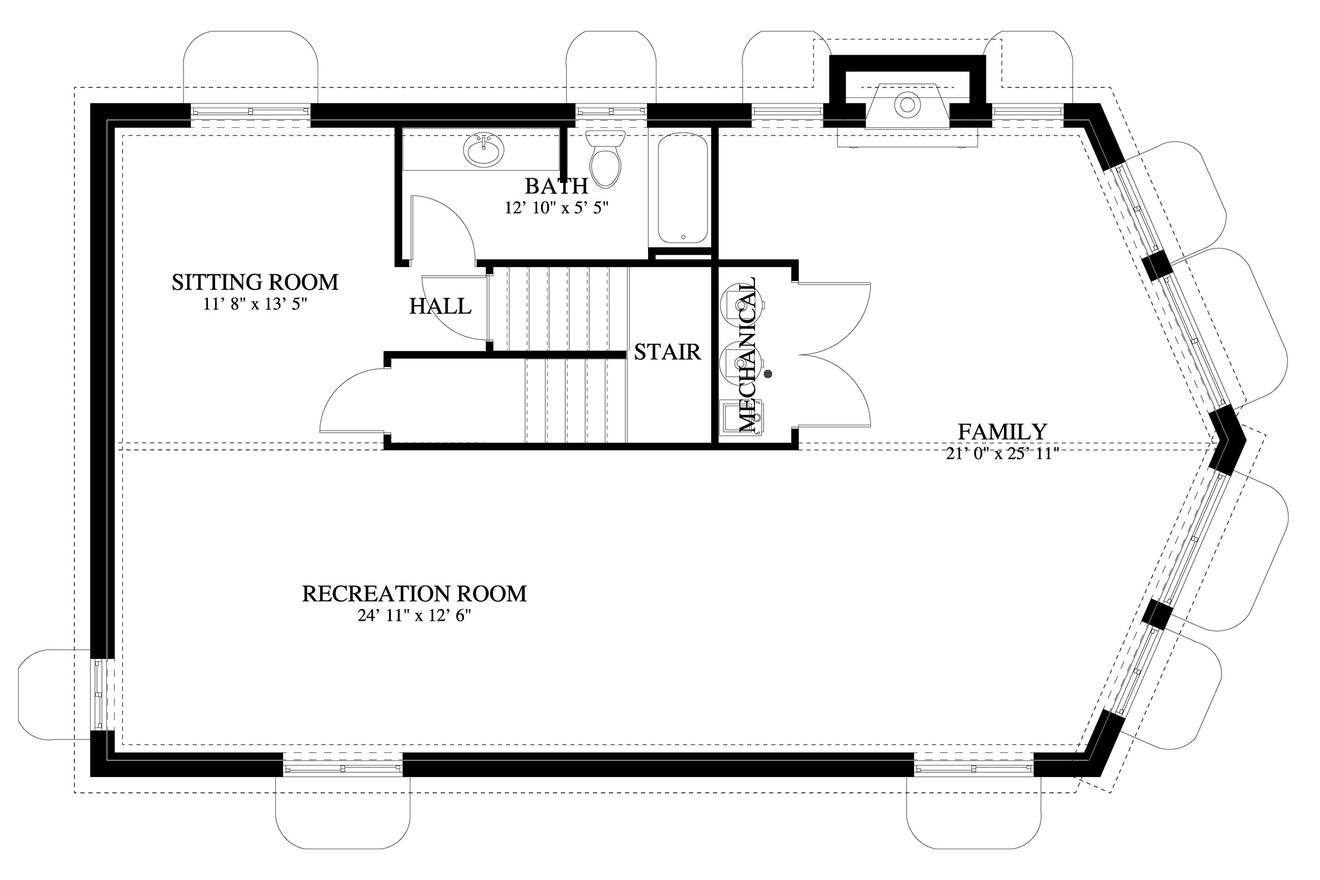 Mountain Rustic House Plan - Demars Cabin 23954 - Basement Floor Plan