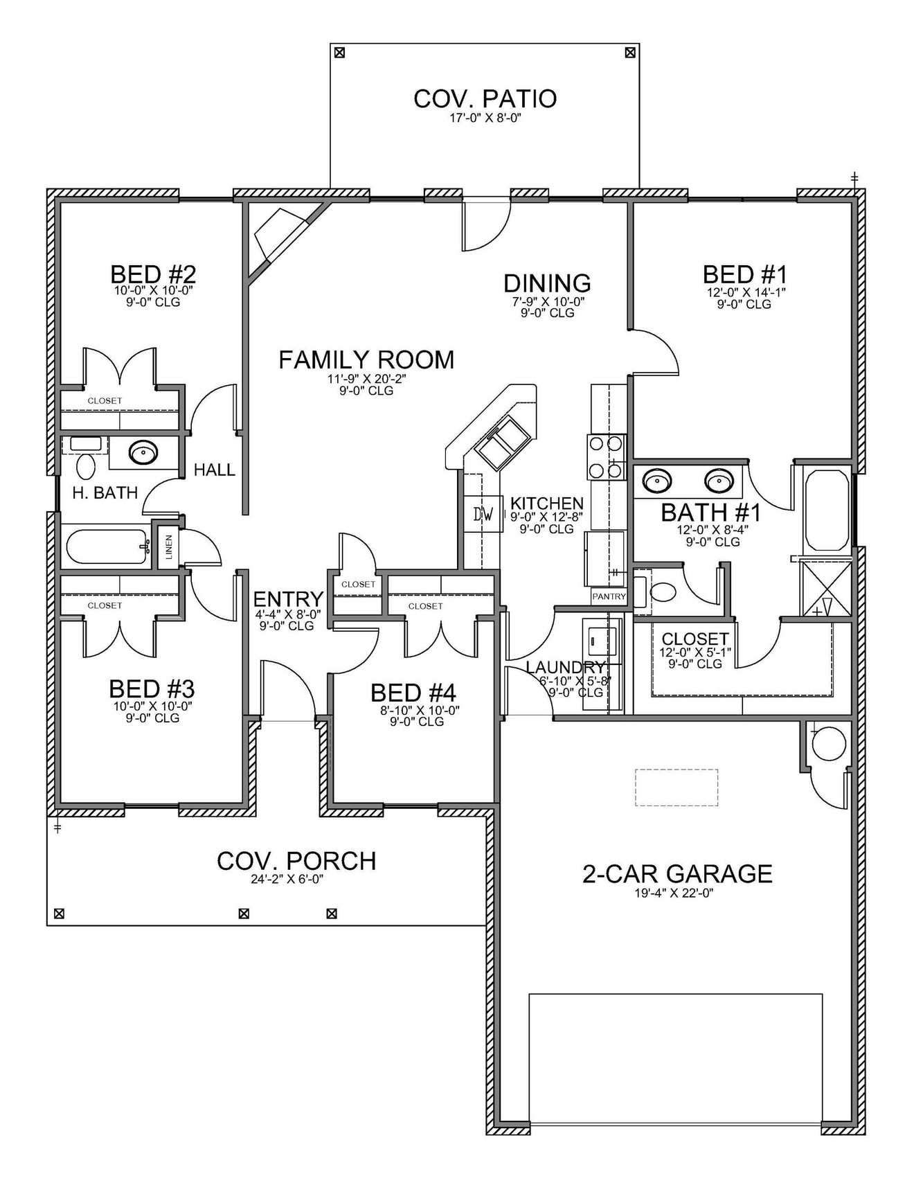 Traditional House Plan - 40298 - 1st Floor Plan
