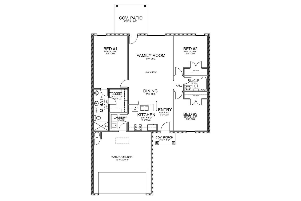 Traditional House Plan - 50481 - 1st Floor Plan