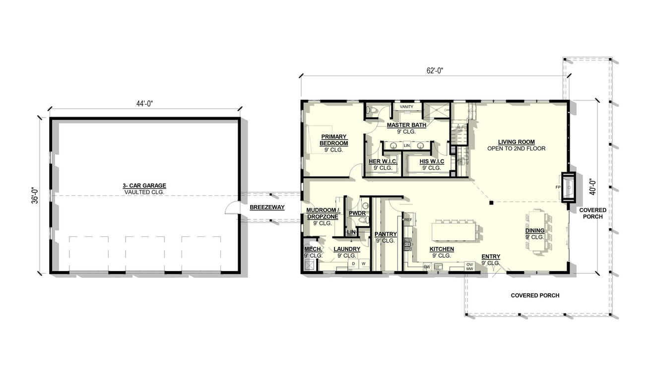 Country House Plan - Morning Glory 90814 - 1st Floor Plan