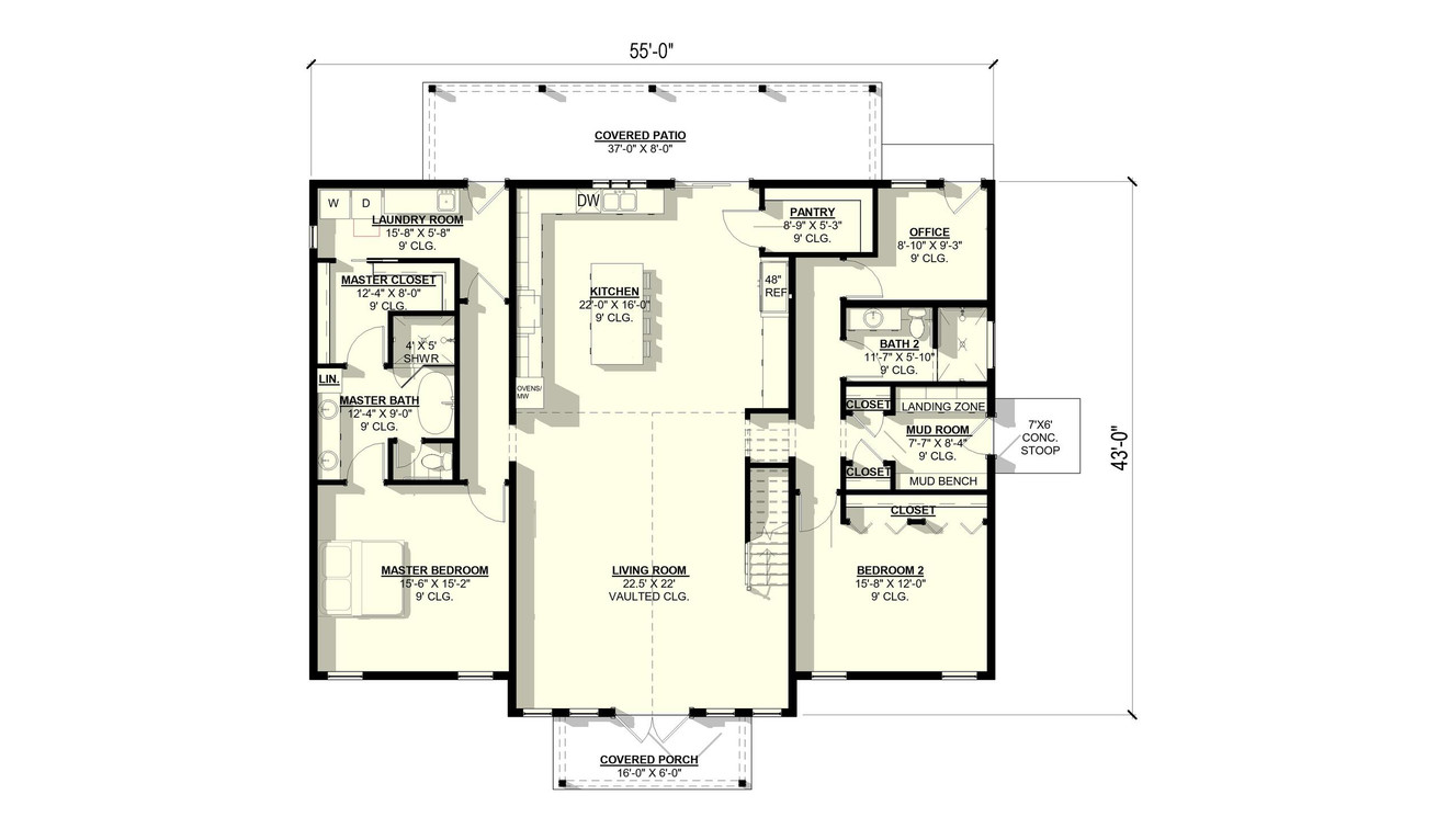 Country House Plan - Sage 76583 - 1st Floor Plan