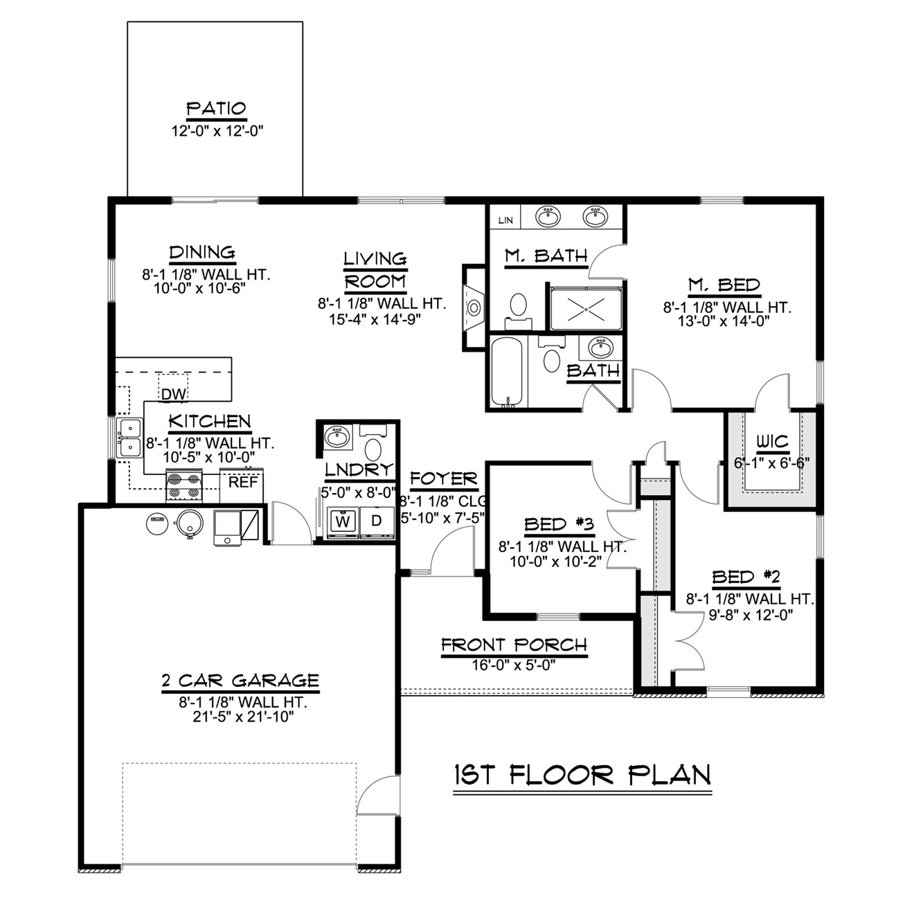 Colonial House Plan - 41929 - 1st Floor Plan