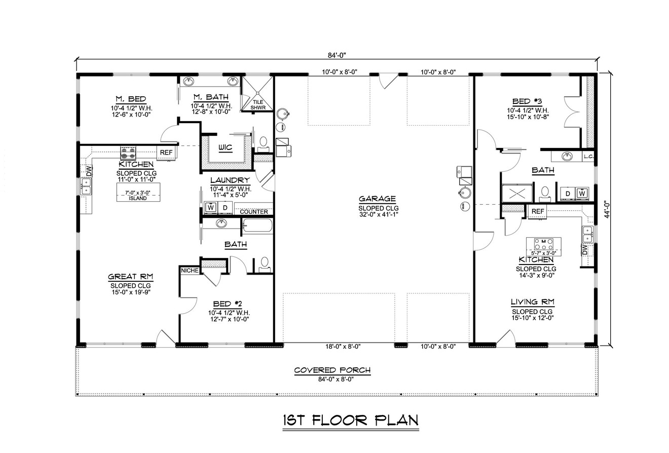 Modern House Plan - 36199 - 1st Floor Plan