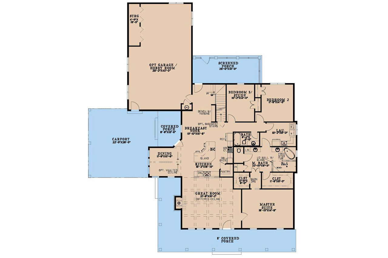 Farmhouse House Plan - Magnolia Ridge 94755 - 1st Floor Plan