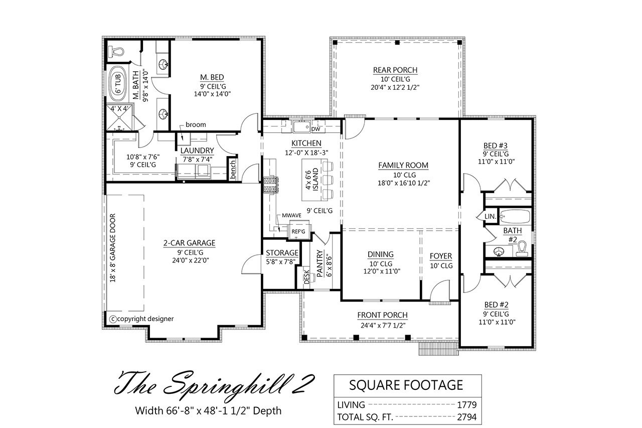 Farmhouse House Plan - Springhill 2 86381 - 1st Floor Plan