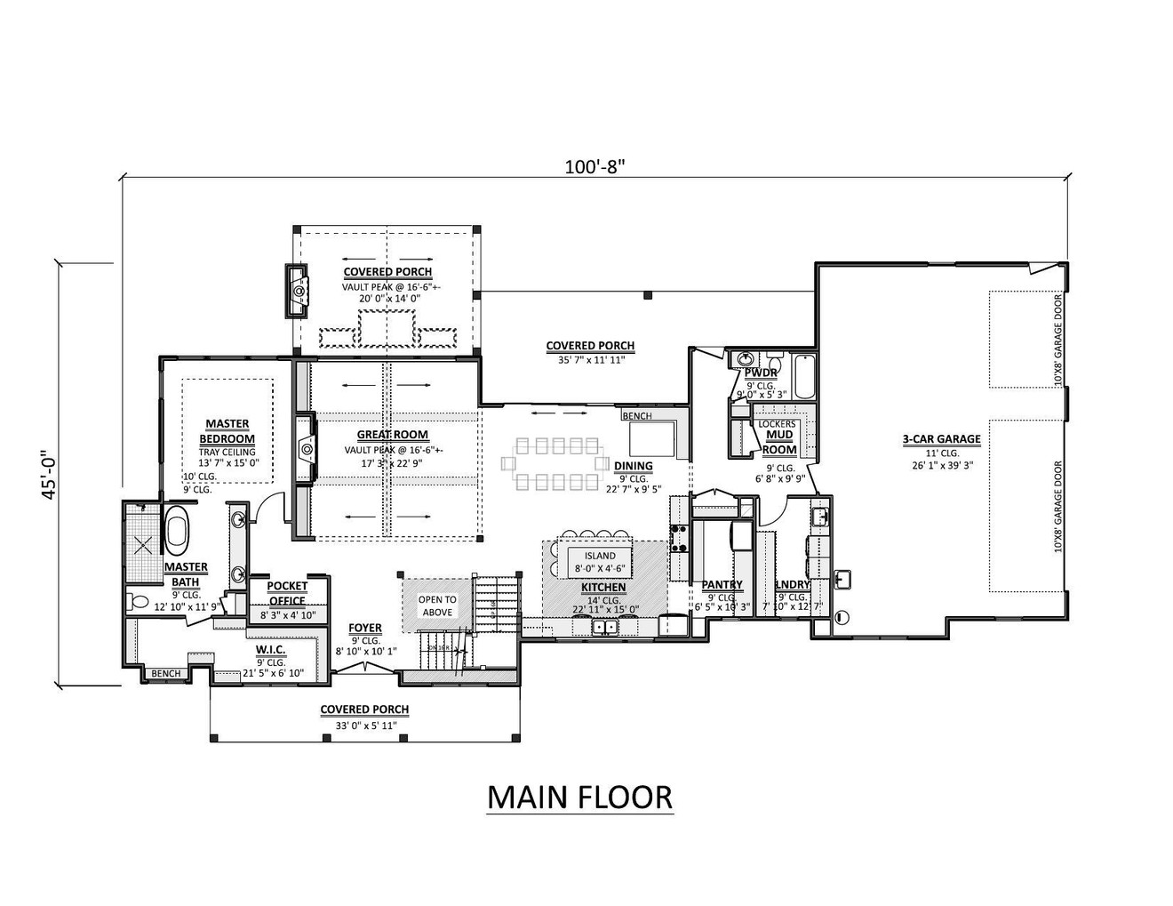Craftsman House Plan - 40665 - 1st Floor Plan