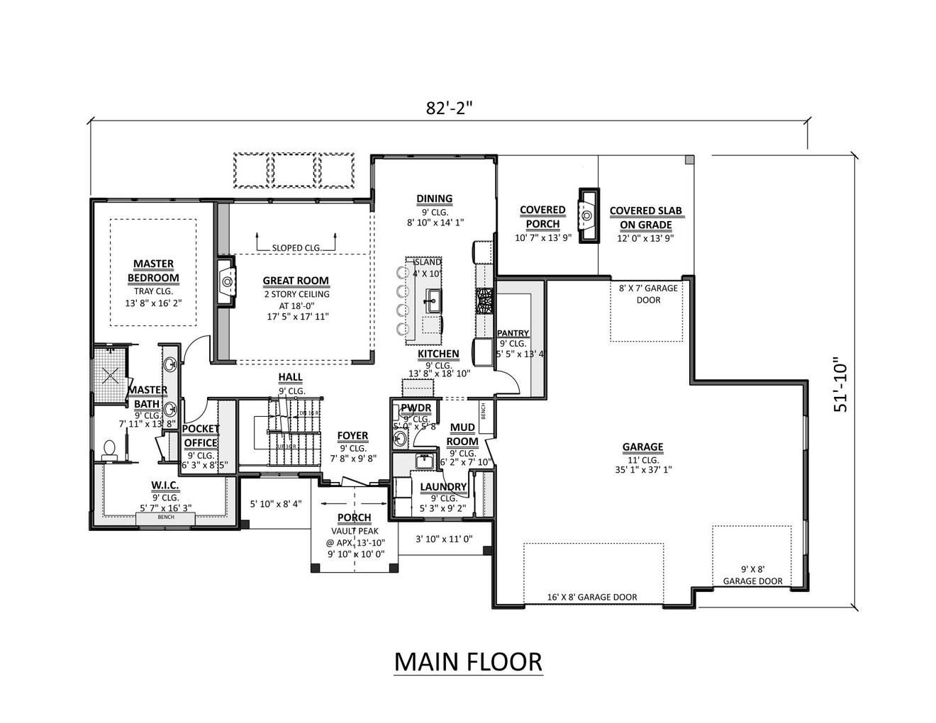 Farmhouse House Plan - 96402 - 1st Floor Plan