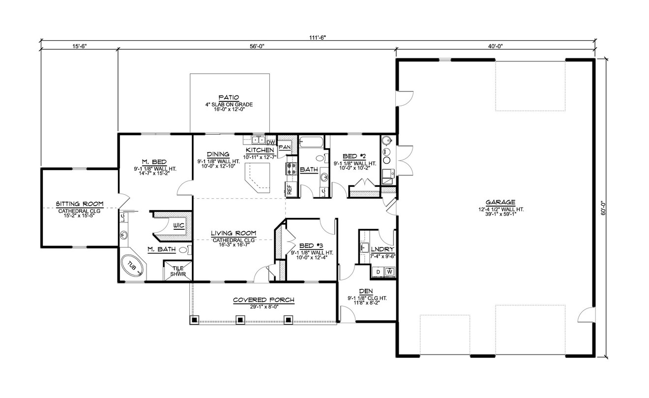 Country House Plan - 44097 - 1st Floor Plan