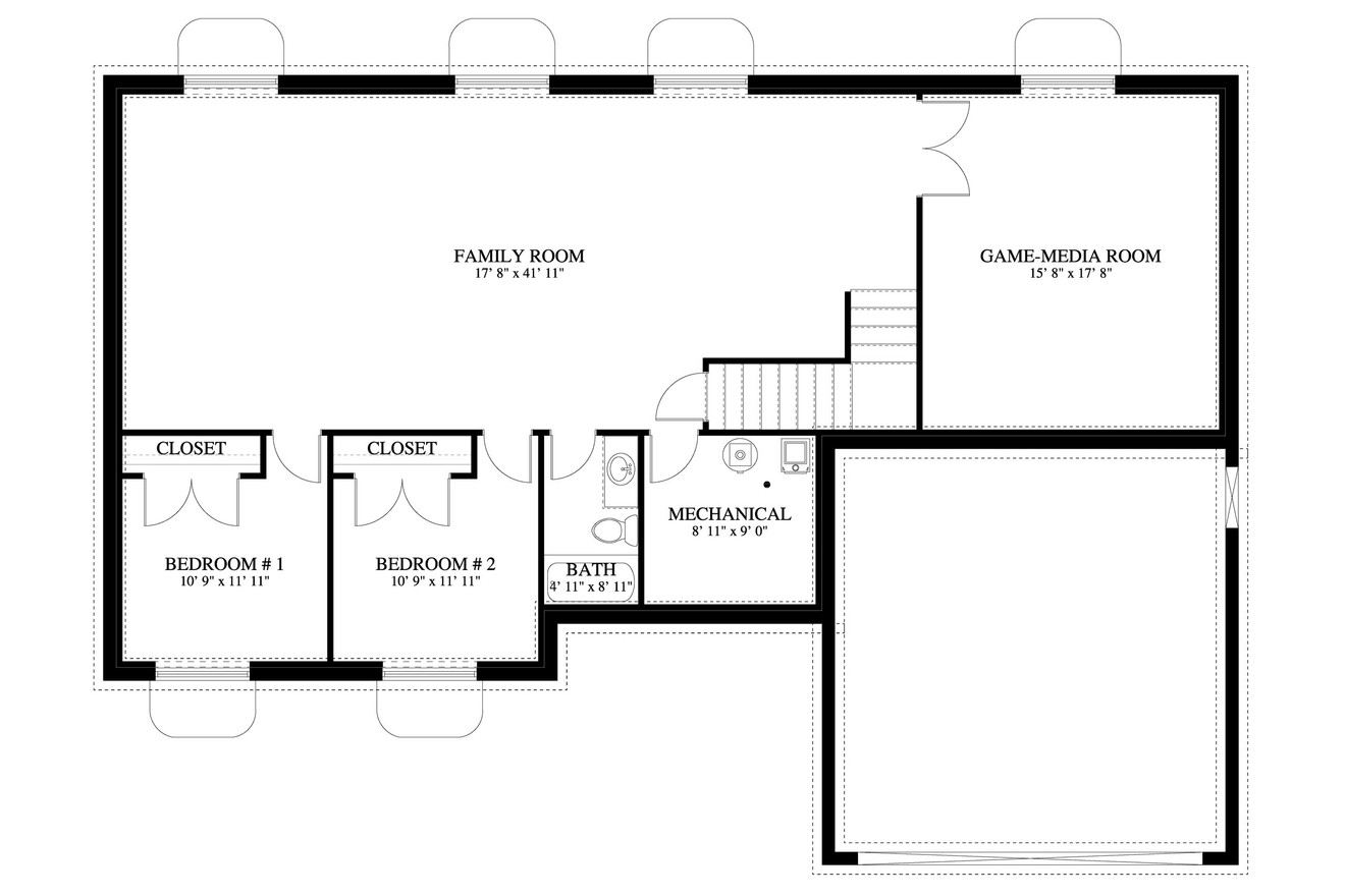 Craftsman House Plan - Dennis 28800 - Basement Floor Plan