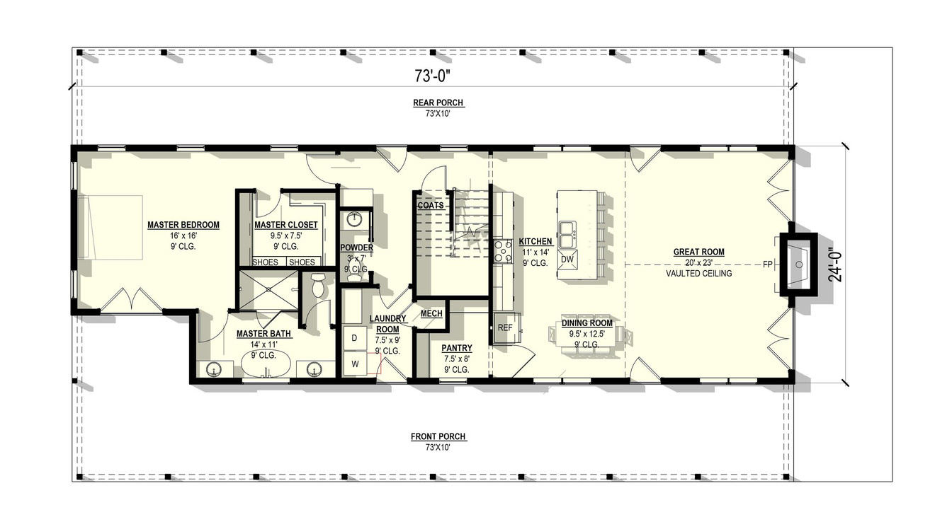 Country House Plan - Ash 21189 - 1st Floor Plan