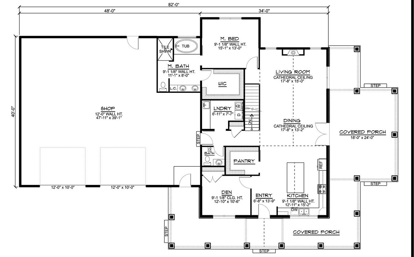 Country House Plan - 63475 - 1st Floor Plan