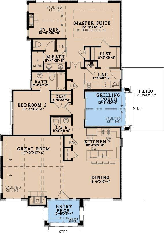 Bungalow House Plan - Fernwood Cottage 78175 - 1st Floor Plan