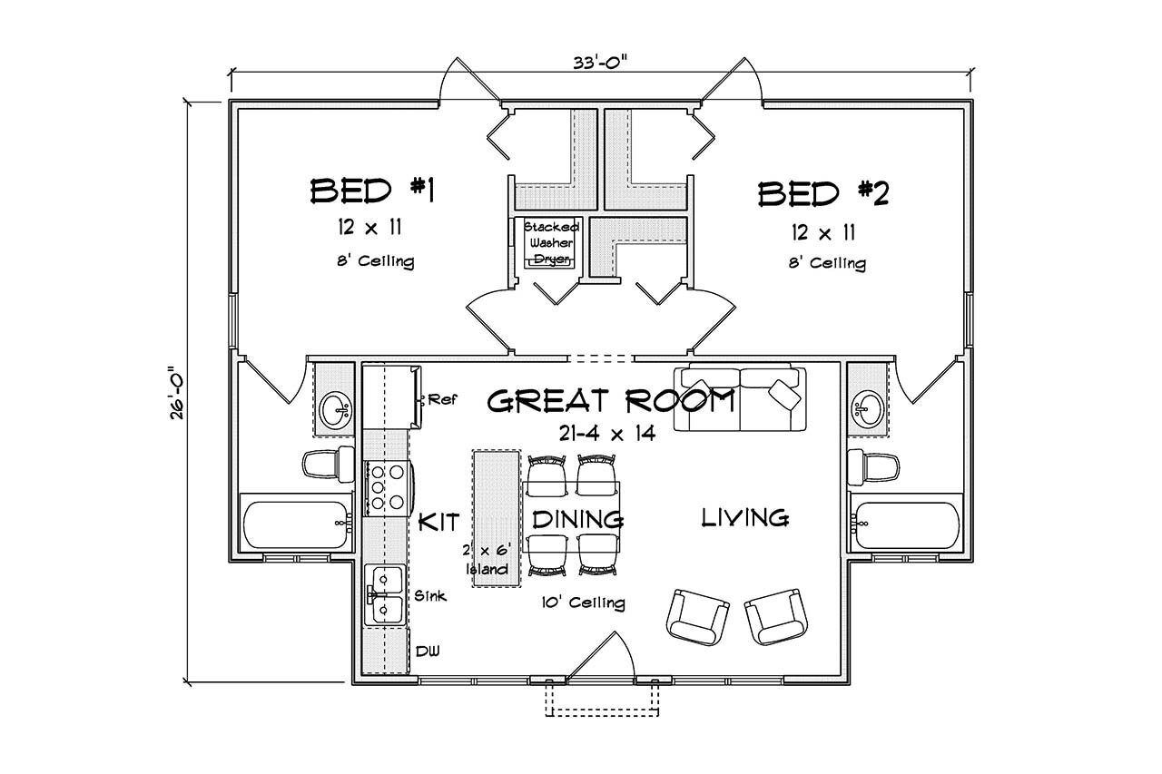 Cottage House Plan - 35188 - 1st Floor Plan