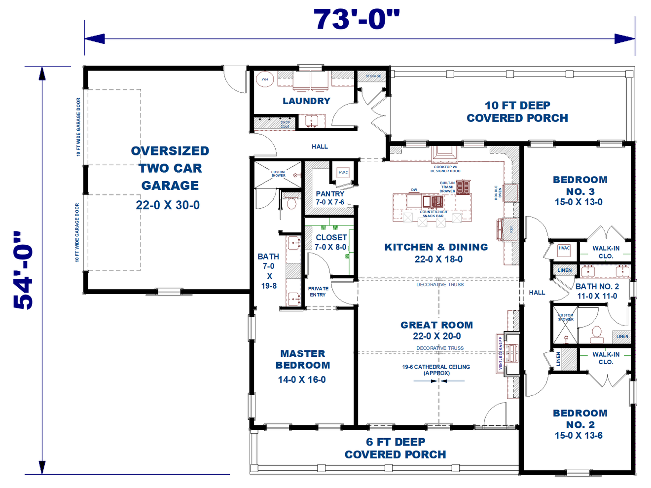 Farmhouse House Plan - 85222 - 1st Floor Plan