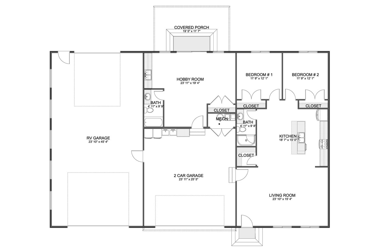 Traditional House Plan - Safford Barndo 95100 - 1st Floor Plan