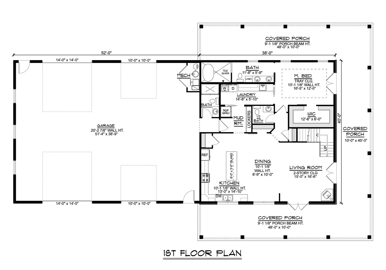 Country House Plan - 56705 - 1st Floor Plan