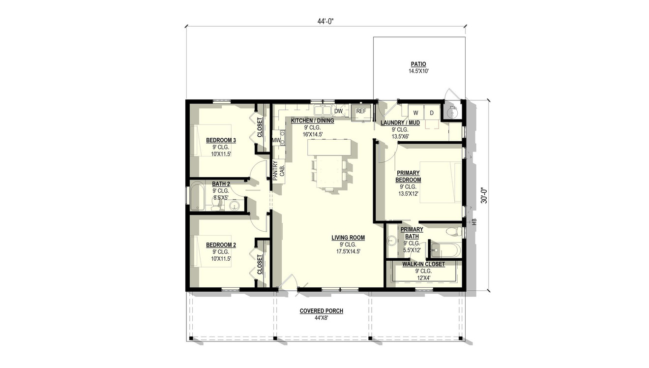 Country House Plan - Tuberose 72151 - 1st Floor Plan