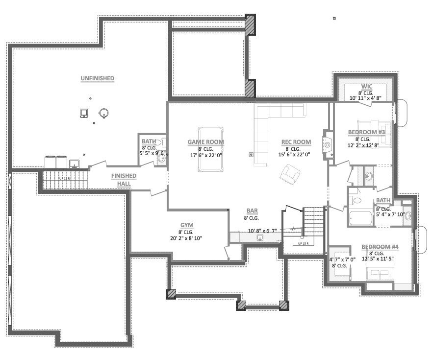 Craftsman House Plan - 93278 - Basement Floor Plan
