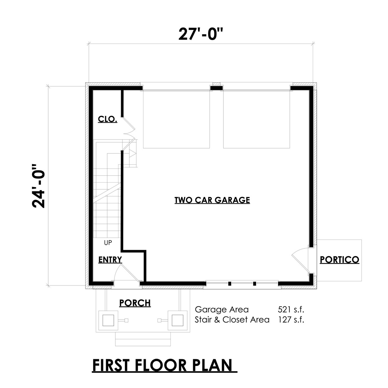 Craftsman House Plan - Carriage Gables 82309 - 1st Floor Plan