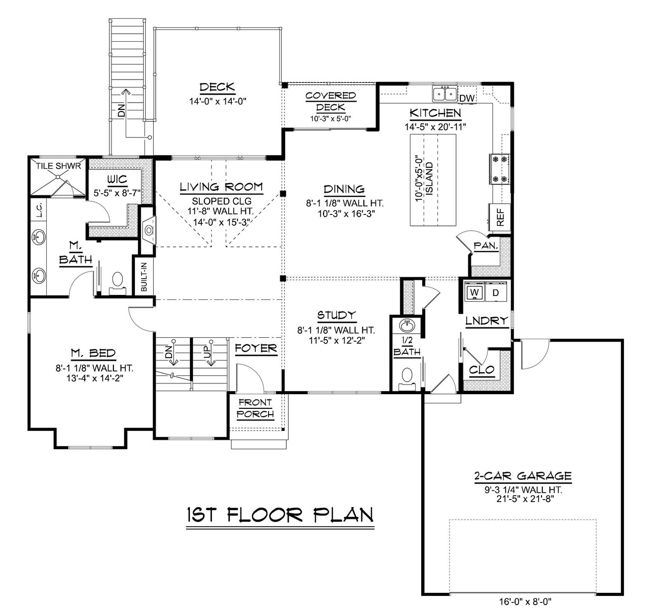 Modern House Plan - 84189 - 1st Floor Plan