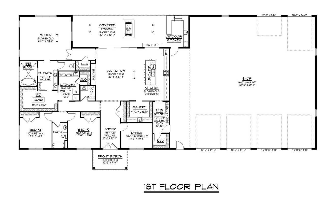 Contemporary House Plan - 36775 - 1st Floor Plan