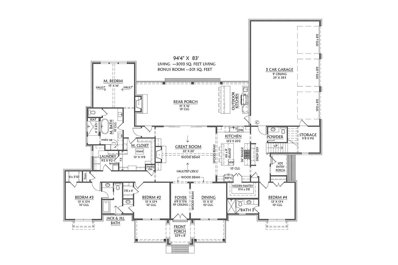 Farmhouse House Plan - Amaryllis 2 71165 - 1st Floor Plan