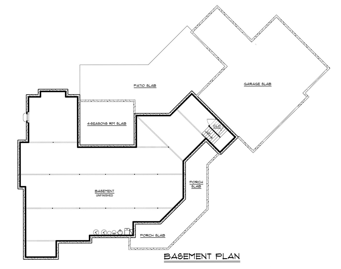 Farmhouse House Plan - 90244 - Basement Floor Plan
