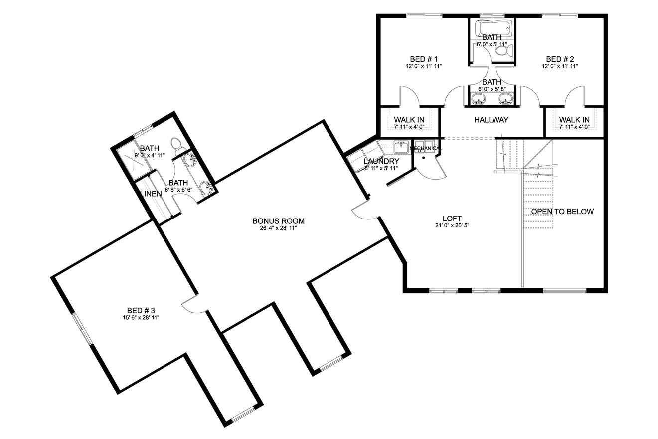 Craftsman House Plan - Kasteler 27751 - 2nd Floor Plan