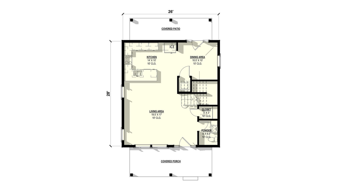 Country House Plan - Bonney B 90124 - 1st Floor Plan