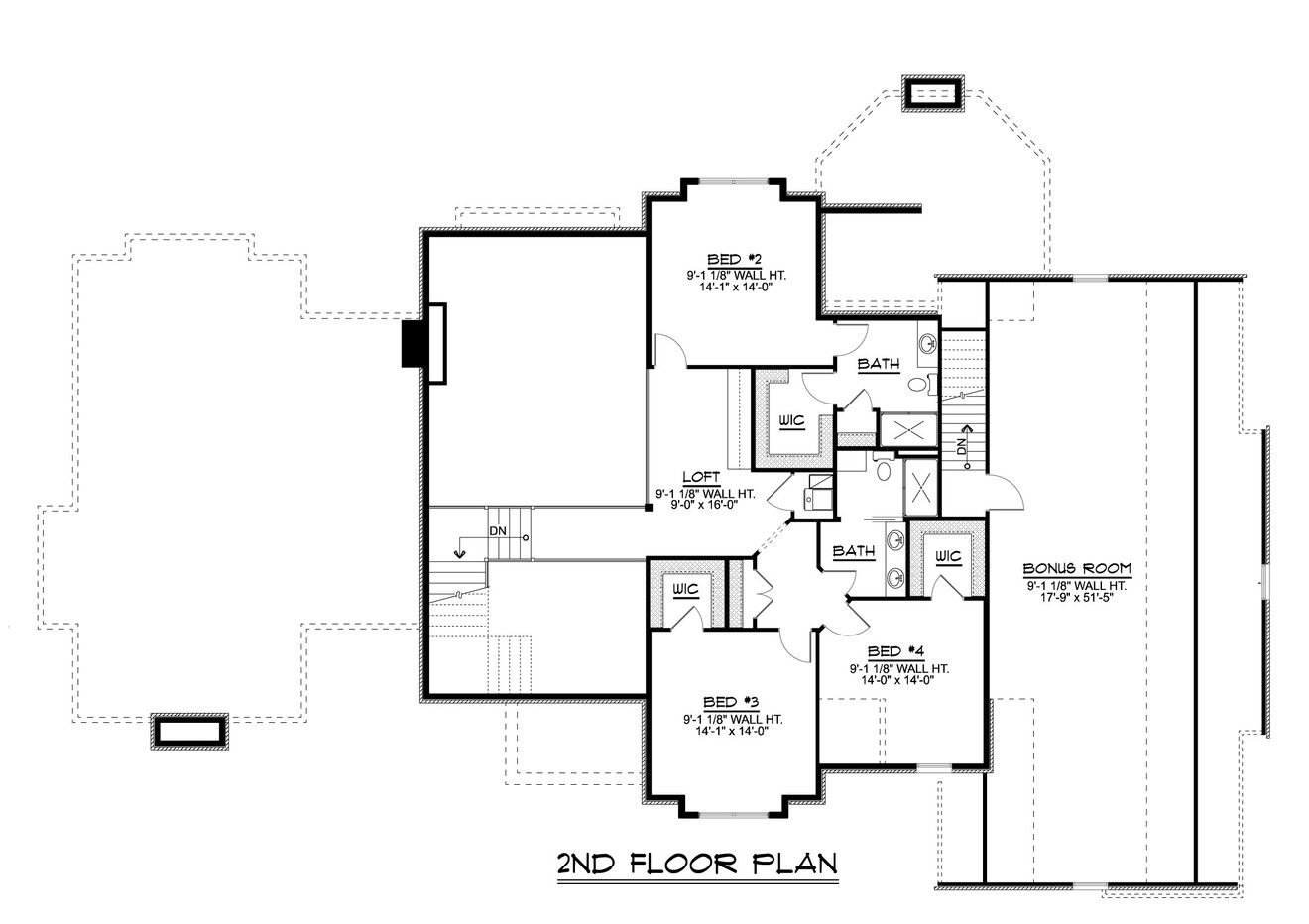 European House Plan - 67641 - 2nd Floor Plan