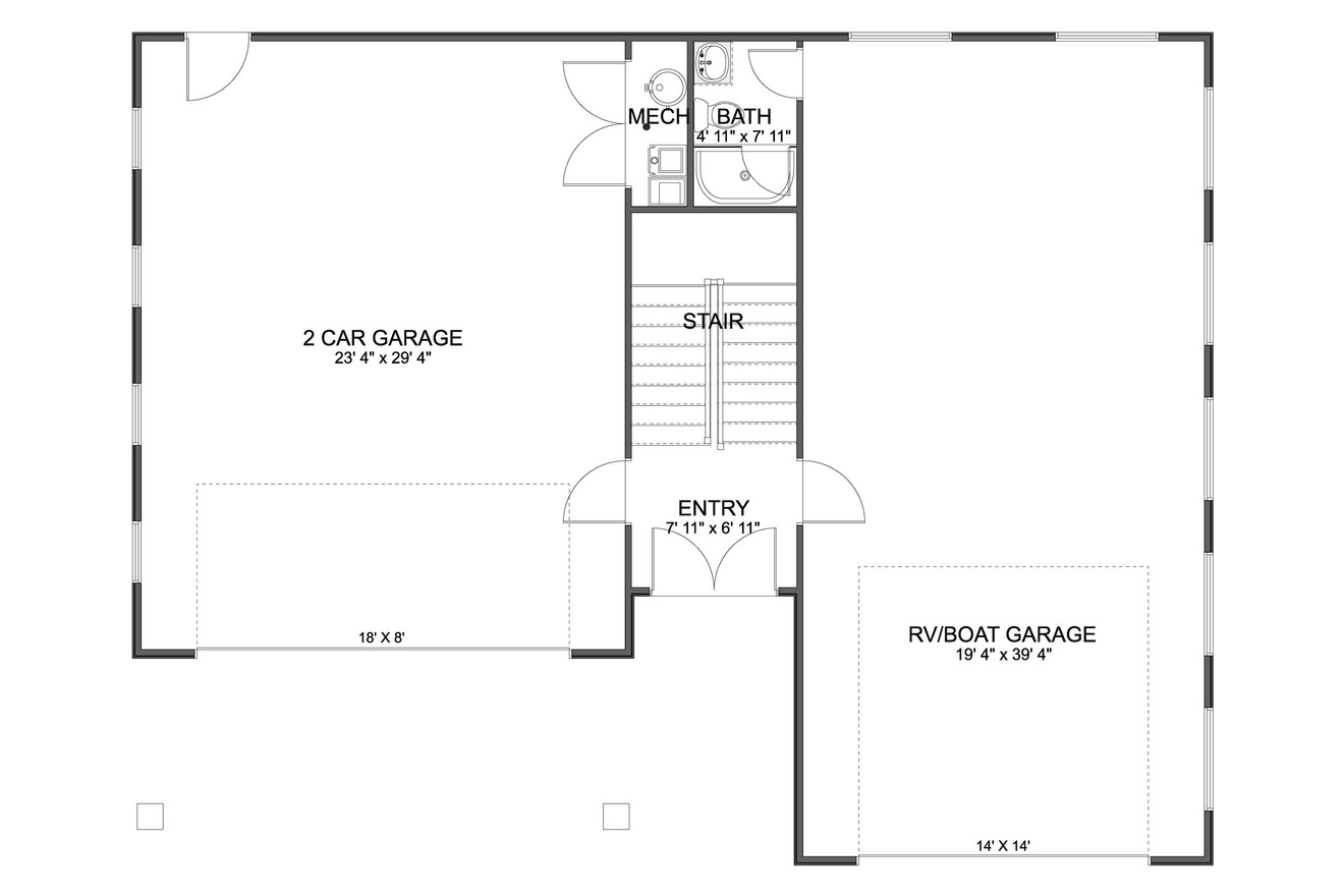 Farmhouse House Plan - Cutler Garage 63321 - 1st Floor Plan