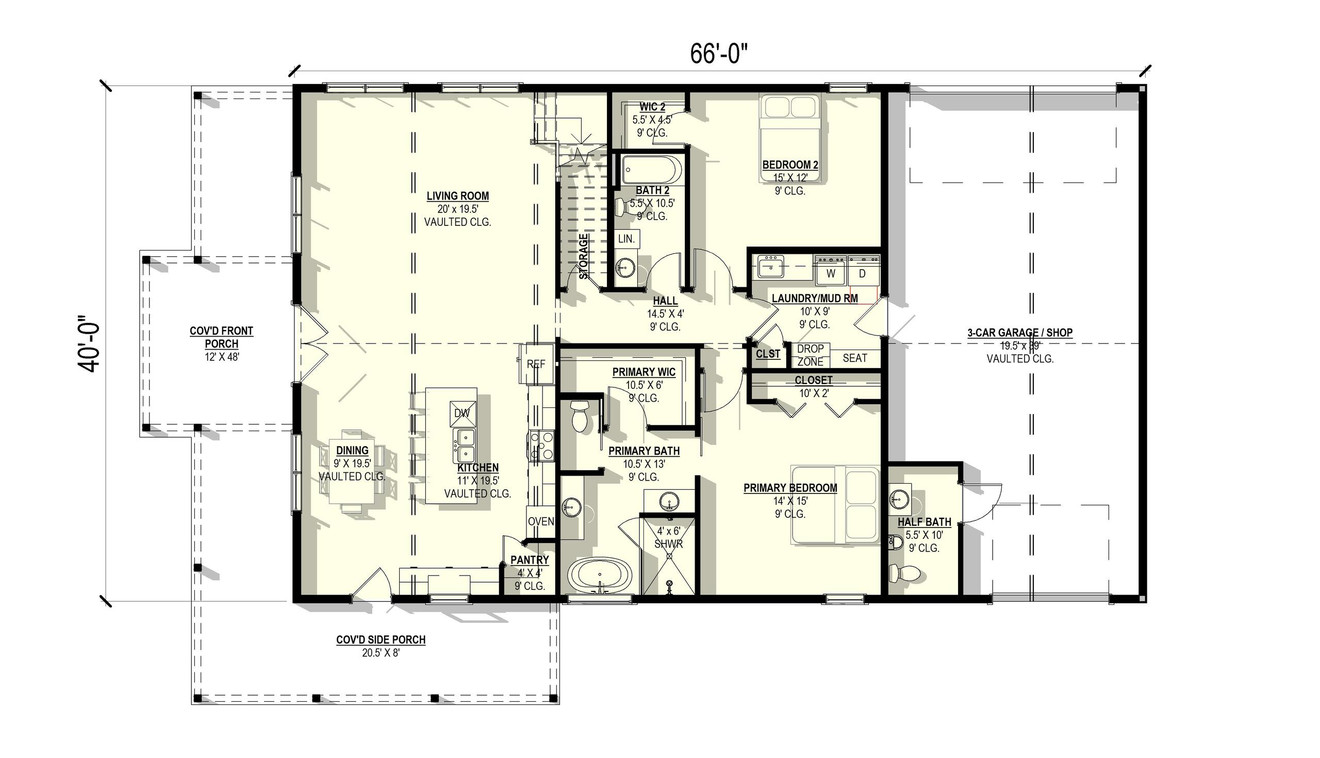 Country House Plan - Hawthorn 74498 - 1st Floor Plan