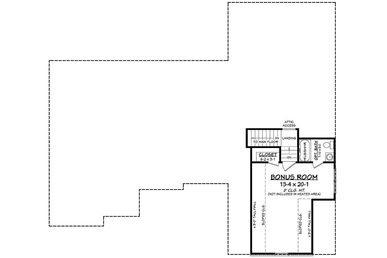 Southern House Plan - Fairfield 58142 - 2nd Floor Plan