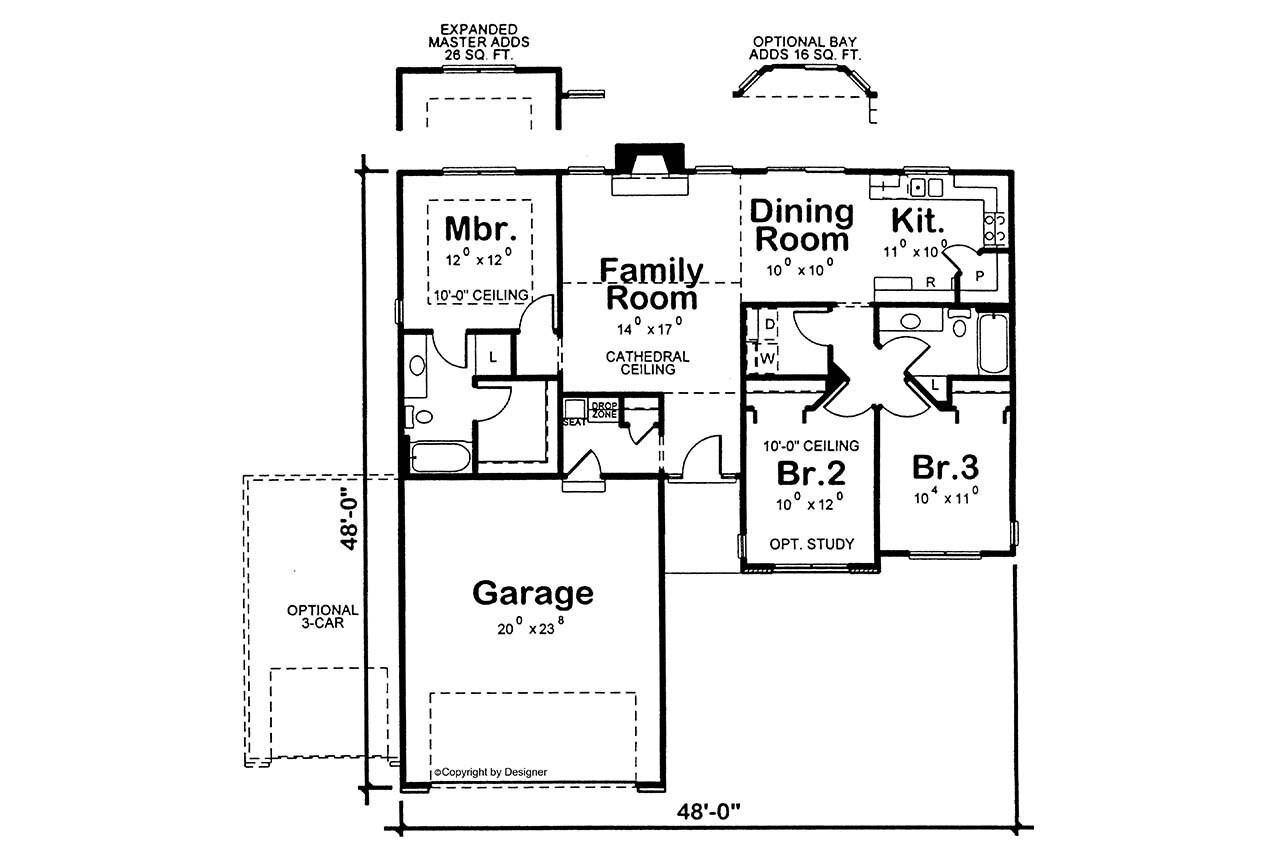 Ranch House Plan - Hetherington 14136 - 1st Floor Plan