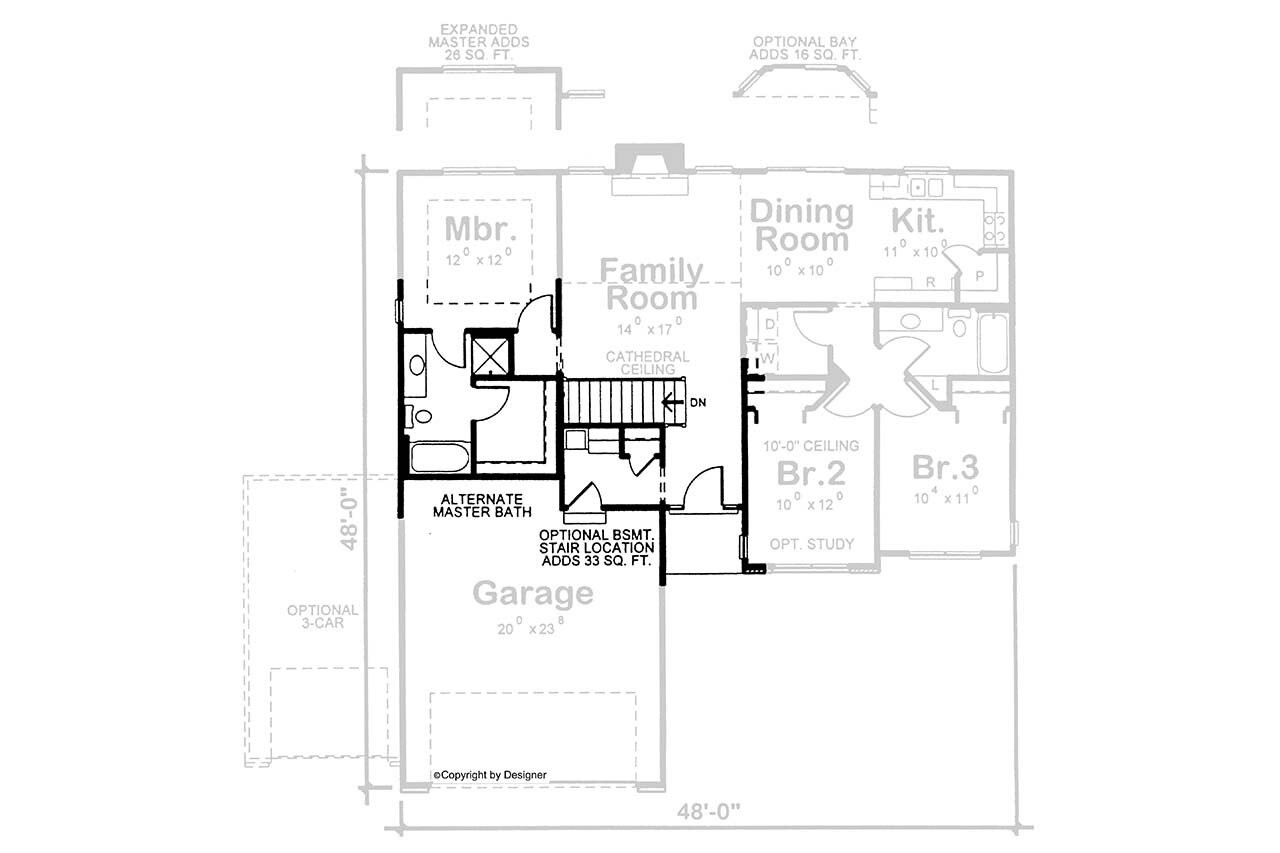 Ranch House Plan - Hetherington 14136 - Optional Floor Plan