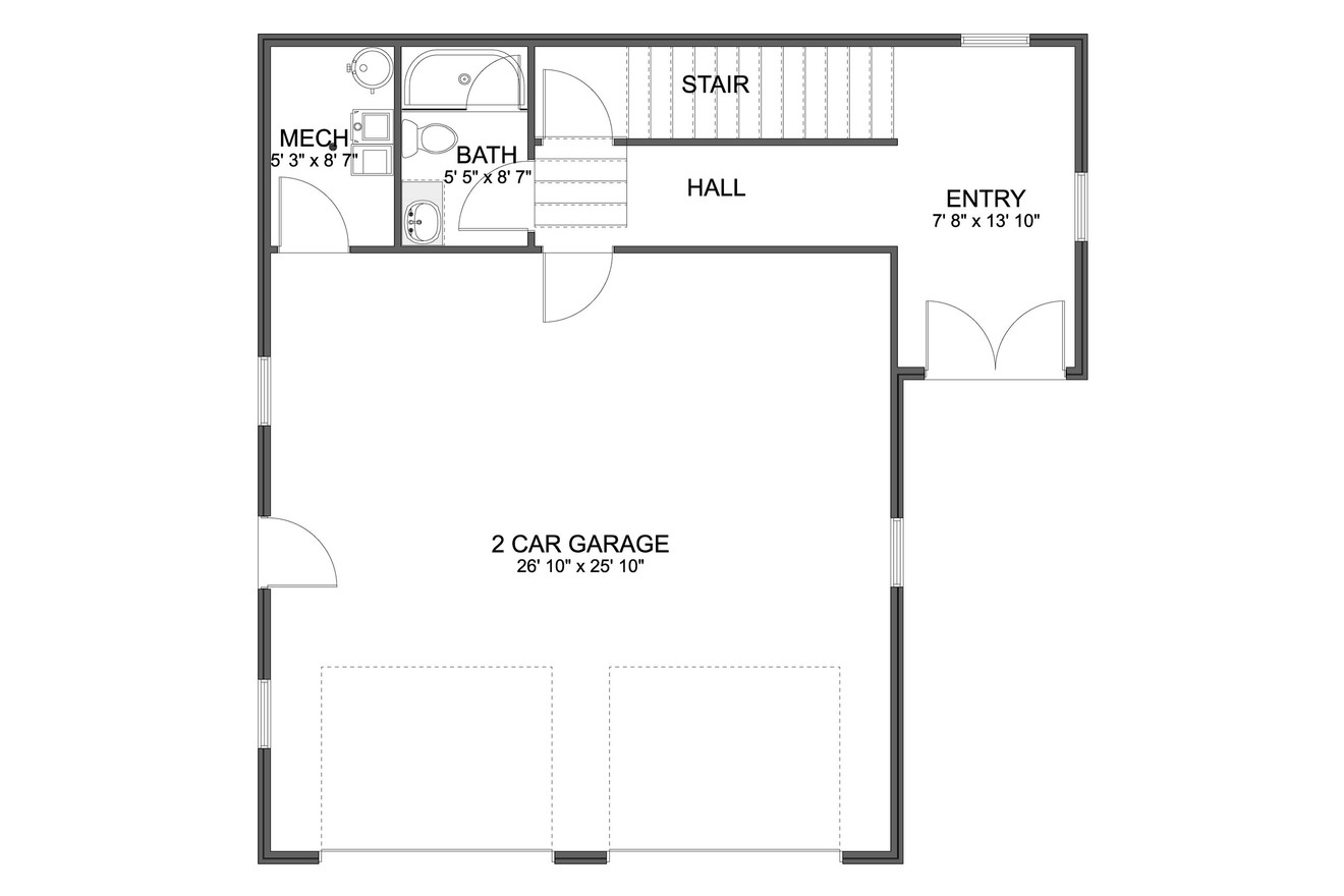 Traditional House Plan - Alice Garage 70547 - 1st Floor Plan