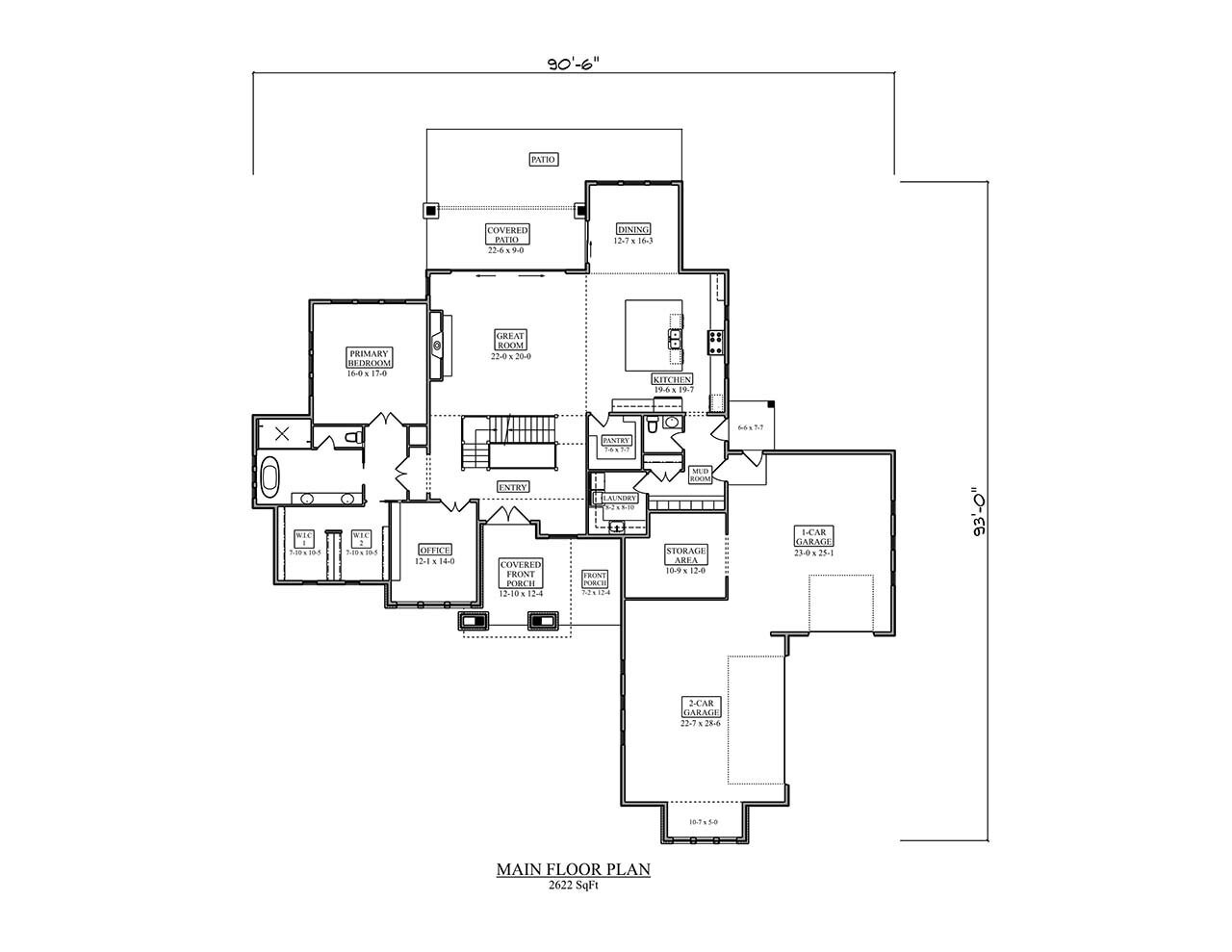 Contemporary House Plan - West Union 38037 - 1st Floor Plan