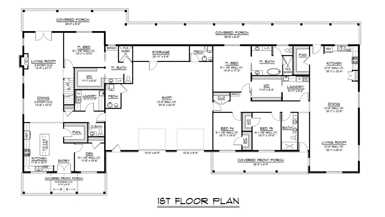Country House Plan - 80924 - 1st Floor Plan