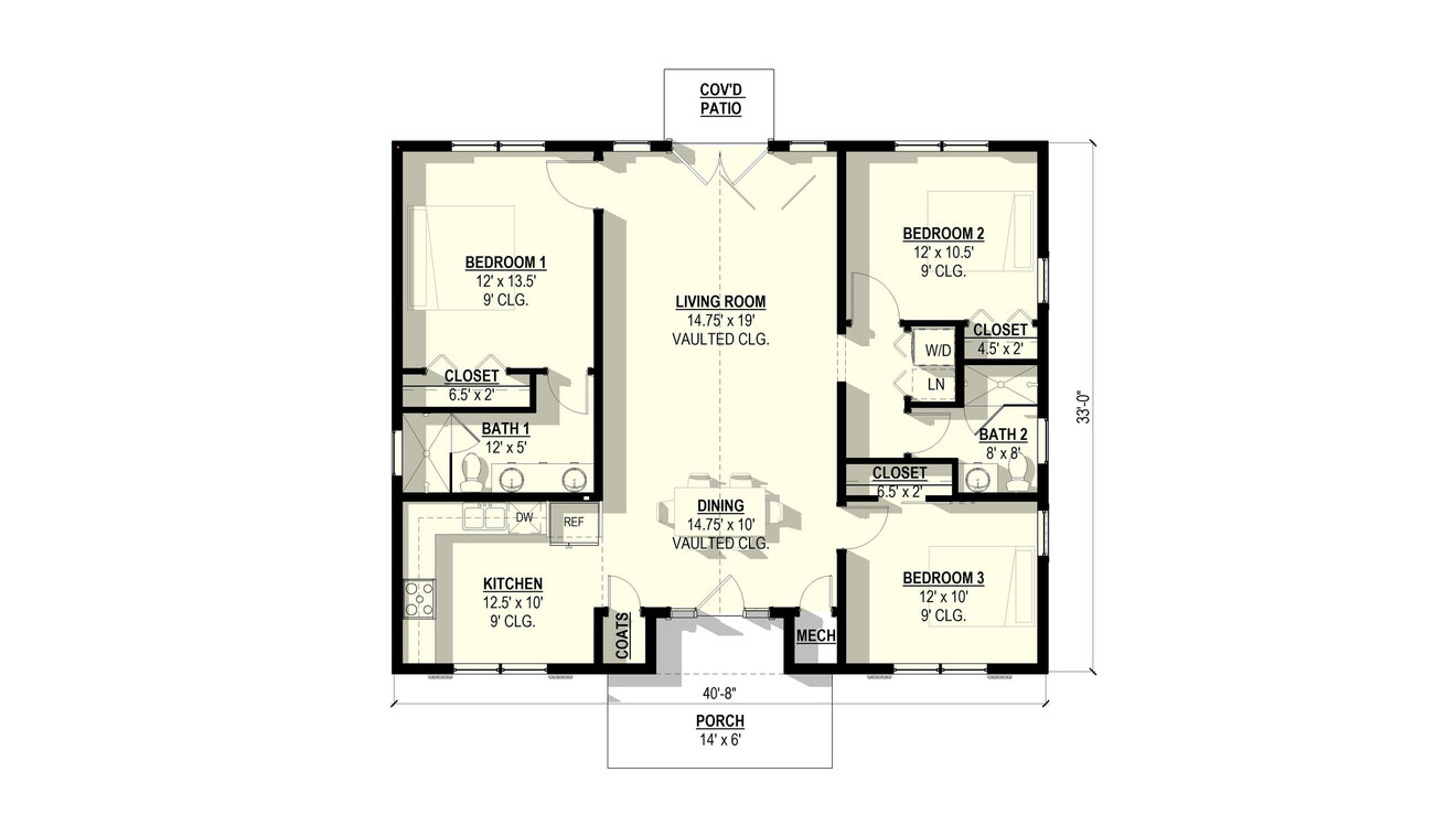 Farmhouse House Plan - Berkeley #2 13112 - 1st Floor Plan