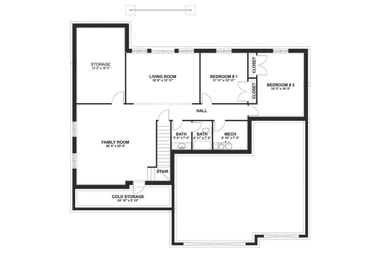 Farmhouse House Plan - Turner 18969 - Basement Floor Plan
