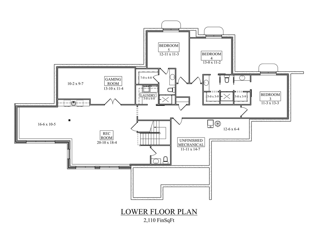Secondary Image - Craftsman House Plan - Shayna 12129 - Basement Floor Plan