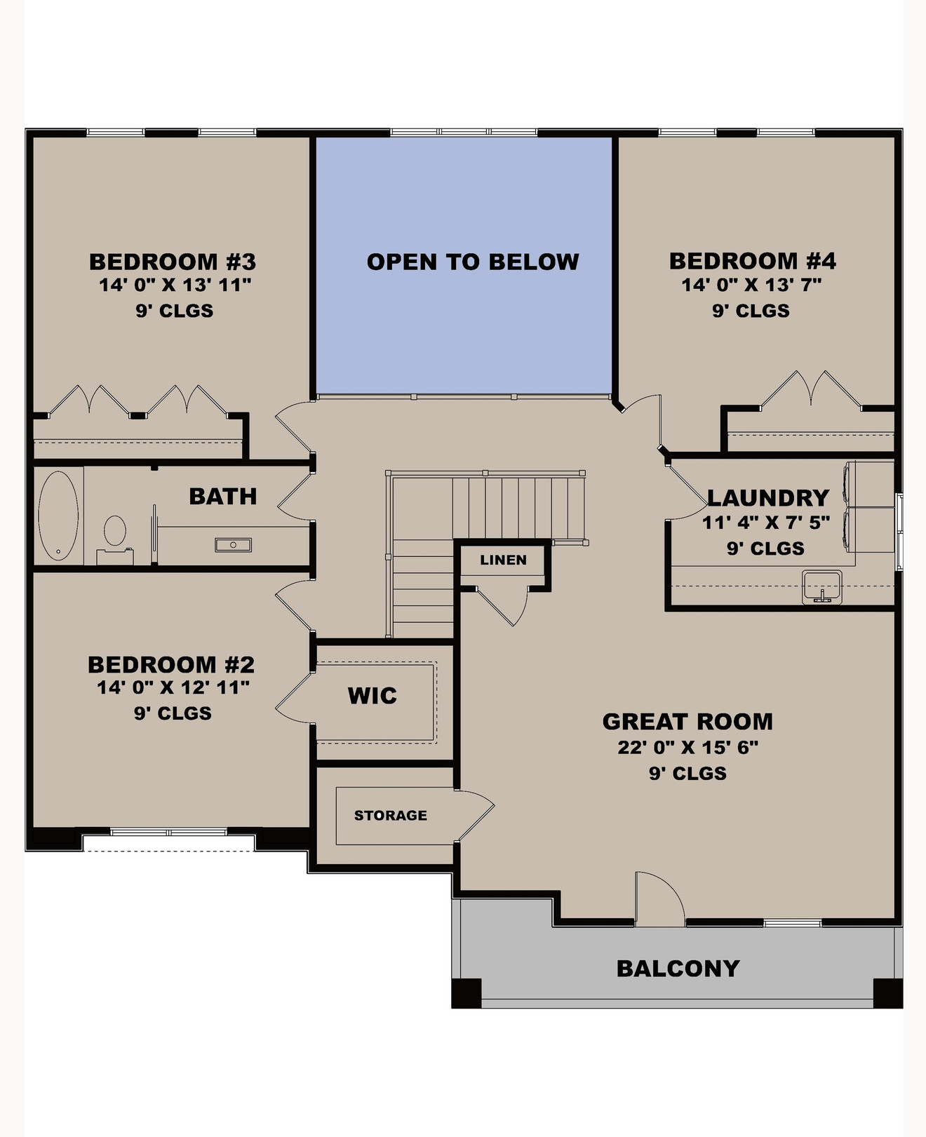 Secondary Image - Contemporary House Plan - The Birchwood 54835 - 2nd Floor Plan