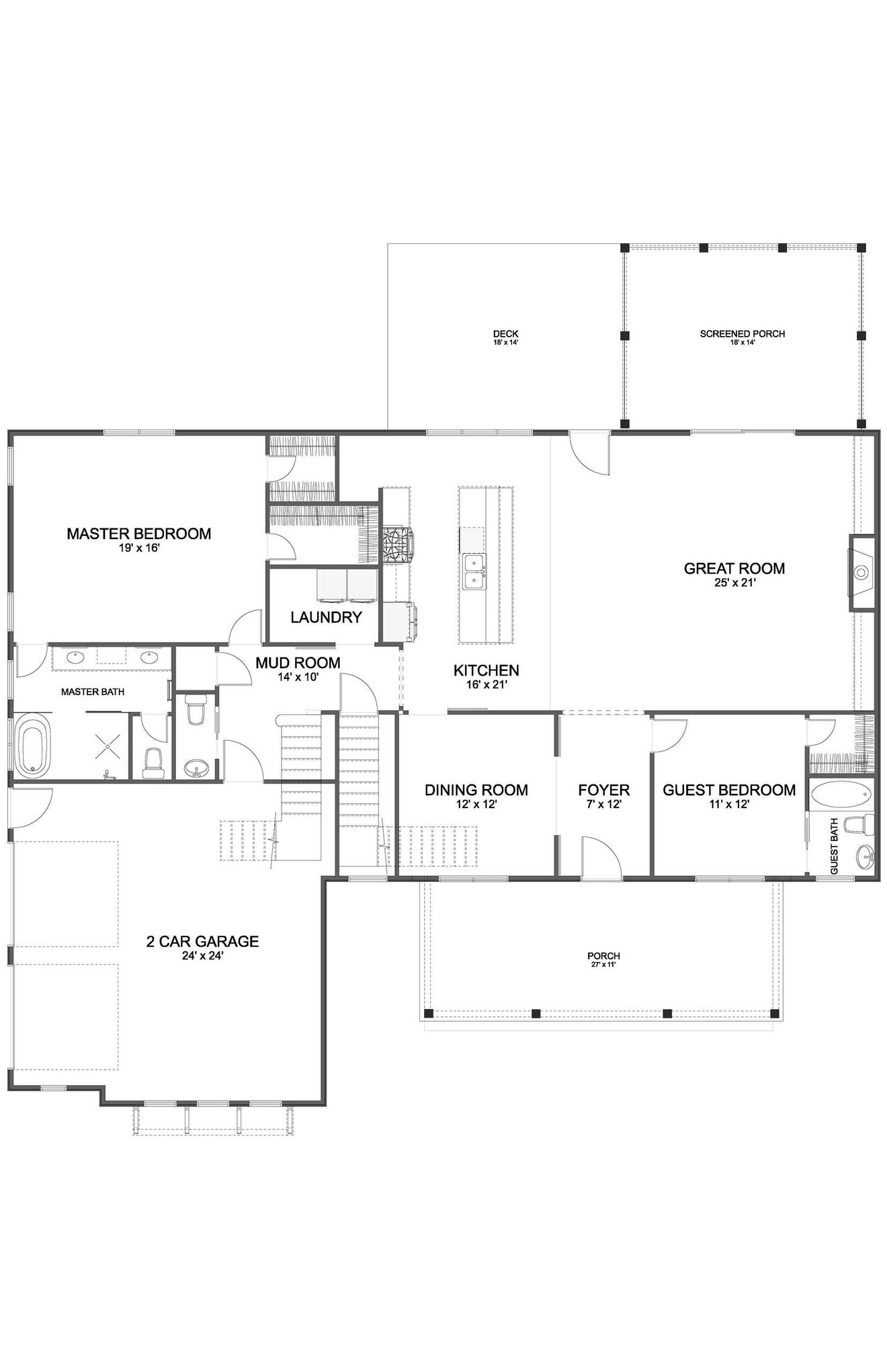 Modern House Plan - Nostaluga 93925 - 1st Floor Plan